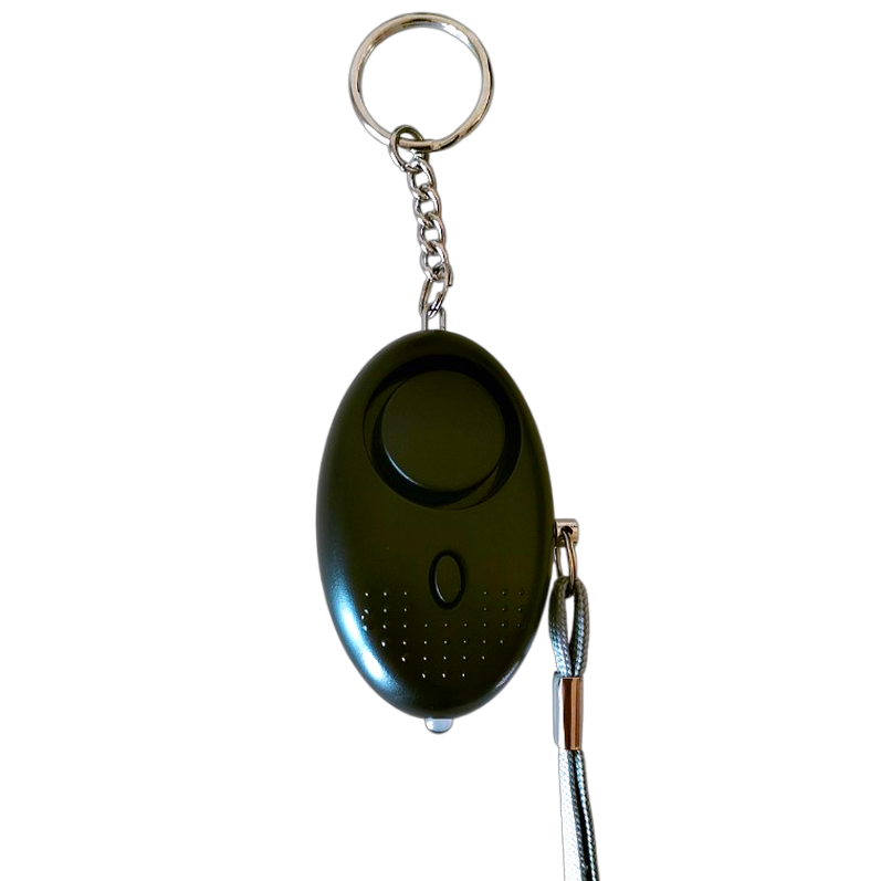 Porte-clés d'alarme de sécurité personnelle avec lumière LED - Noire Métalissée