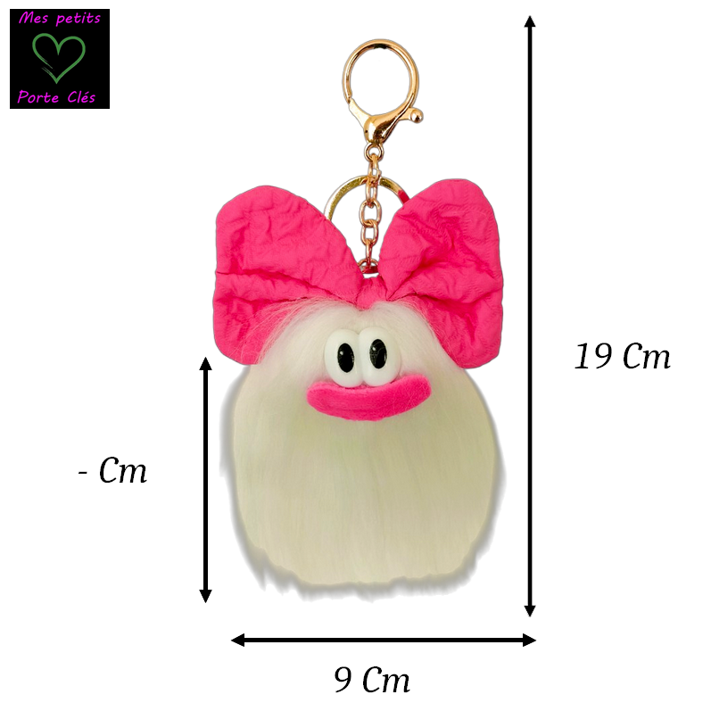 Porte-clés Poppys Blanc avec son petit nœud
