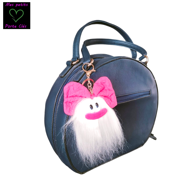 Porte-clés Poppys Blanc avec son petit nœud