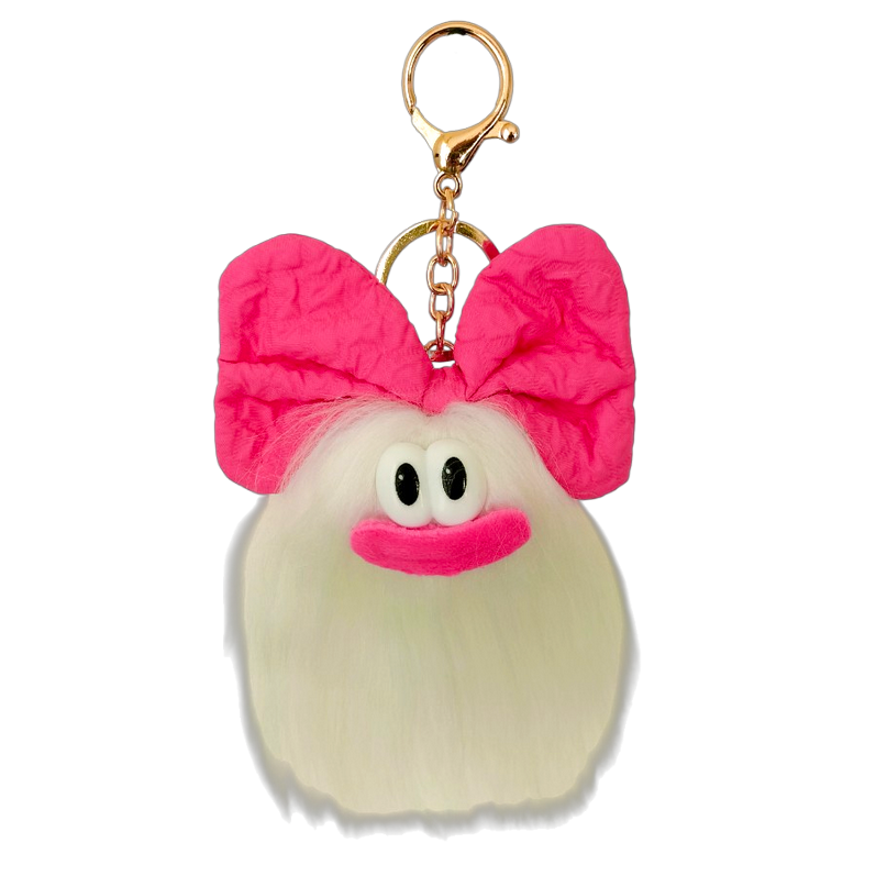 Porte-clés Poppys Blanc avec son petit nœud