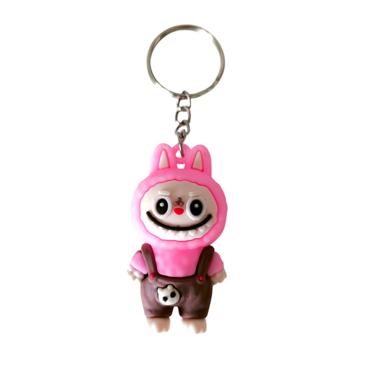 Porte-clés LABUBU avec salopette Marron