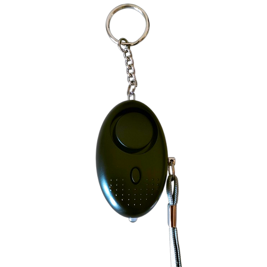 Porte-clés d'alarme de sécurité personnelle avec lumière LED - Noire Métalissée